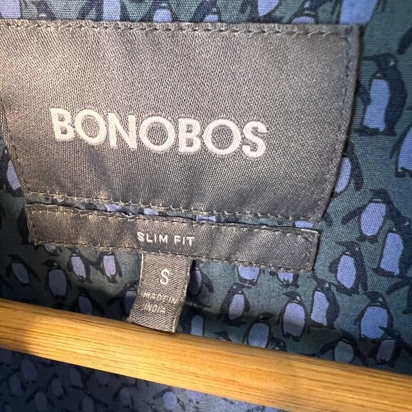Bonobos Dress Shirt Mens Size Small Blue Penguin Button Down Cotton Long Sleeve - Picture 2 of 15